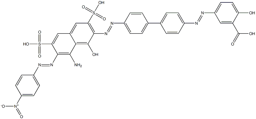 5-[[4'-[[8-Amino-1-hydroxy-7-[(4-nitrophenyl)azo]-3,6-disulfonaphthalen-2-yl]azo][1,1'-biphenyl]-4-yl]azo]-2-hydroxybenzoic acid Structure