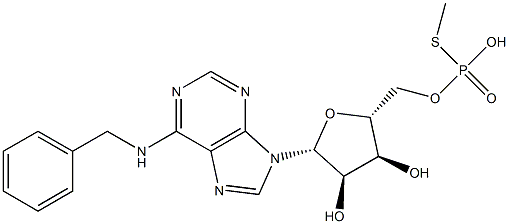 N-Benzyladenosine 5'-(phosphorothioic acid S-methyl) ester 구조식 이미지