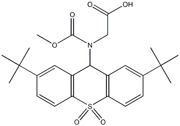 2-[(2,7-Di-tert-butyl-9H-thioxanthene 10,10-dioxide)-9-ylmethoxycarbonylamino]acetic acid 구조식 이미지