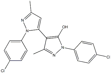 1,1'-Bis(4-chlorophenyl)-3,3'-dimethyl-5-hydroxy-4,5'-bi[1H-pyrazole] Structure