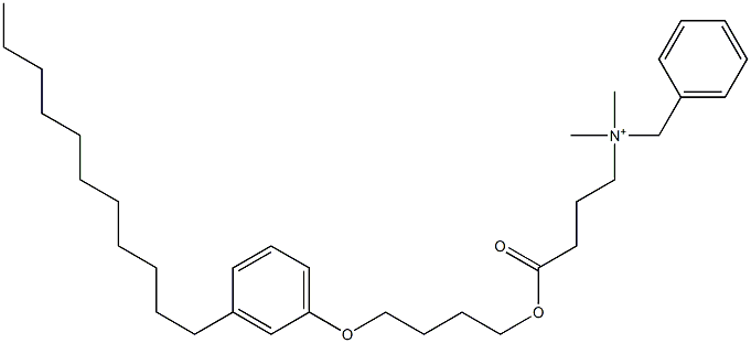 N,N-Dimethyl-N-benzyl-N-[3-[[4-(3-undecylphenyloxy)butyl]oxycarbonyl]propyl]aminium Structure