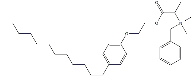 N,N-Dimethyl-N-benzyl-N-[1-[[2-(4-dodecylphenyloxy)ethyl]oxycarbonyl]ethyl]aminium Structure