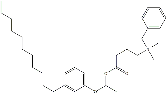 N,N-Dimethyl-N-benzyl-N-[3-[[1-(3-undecylphenyloxy)ethyl]oxycarbonyl]propyl]aminium Structure