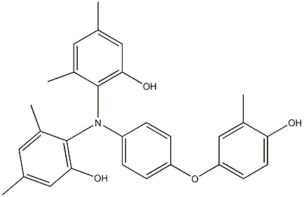 N,N-Bis(6-hydroxy-2,4-dimethylphenyl)-4-(4-hydroxy-3-methylphenoxy)benzenamine 구조식 이미지