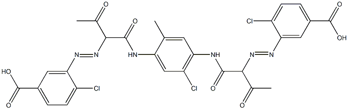 1,4-Bis[2-(5-carboxy-2-chlorophenylazo)-1,3-dioxobutylamino]-5-chloro-2-methylbenzene Structure