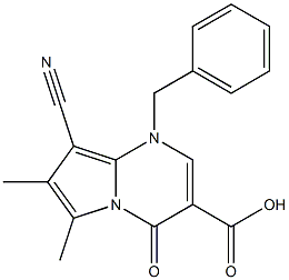 1-Benzyl-4-oxo-6-methyl-7-methyl-8-cyano-1,4-dihydropyrrolo[1,2-a]pyrimidine-3-carboxylic acid Structure