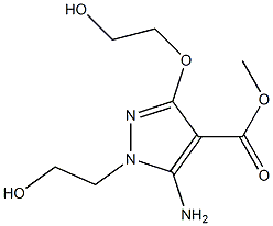 5-Amino-3-(2-hydroxyethoxy)-1-(2-hydroxyethyl)-1H-pyrazole-4-carboxylic acid methyl ester Structure