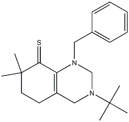 1-Benzyl-3-tert-butyl-7,7-dimethyl-1,2,3,4,5,6,7,8-octahydroquinazoline-8-thione Structure