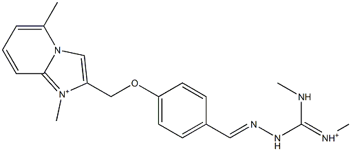 1,5-Dimethyl-2-[4-[2-[methyliminio(methylamino)methyl]hydrazonomethyl]phenoxymethyl]imidazo[1,2-a]pyridin-1-ium 구조식 이미지