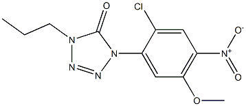 1-(2-Chloro-4-nitro-5-methoxyphenyl)-4-propyl-1H-tetrazol-5(4H)-one 구조식 이미지