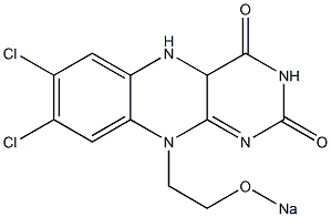 4a,5-Dihydro-7,8-dichloro-10-(2-sodiooxyethyl)benzo[g]pteridine-2,4(3H,10H)-dione Structure