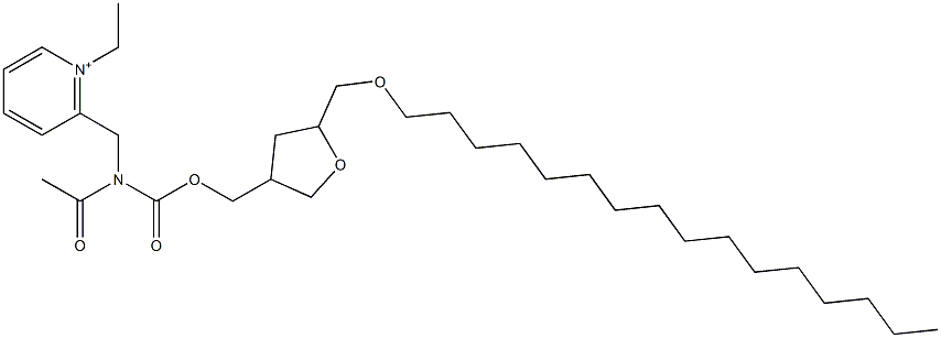 1-Ethyl-2-[N-acetyl-N-[[(tetrahydro-5-hexadecyloxymethylfuran)-3-yl]methoxycarbonyl]aminomethyl]pyridinium 구조식 이미지