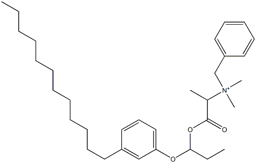 N,N-Dimethyl-N-benzyl-N-[1-[[1-(3-dodecylphenyloxy)propyl]oxycarbonyl]ethyl]aminium 구조식 이미지