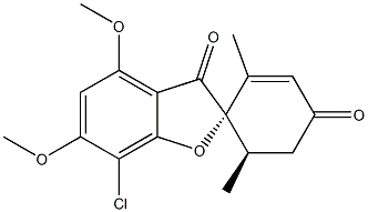 (2S,6'R)-7-Chloro-4,6-dimethoxy-2',6'-dimethylspiro[benzofuran-2(3H),1'-[2]cyclohexene]-3,4'-dione 구조식 이미지