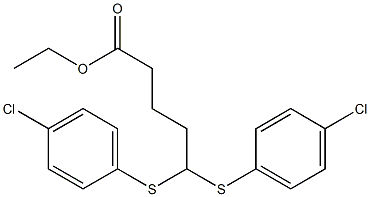 5,5-Bis[(4-chlorophenyl)thio]valeric acid ethyl ester Structure