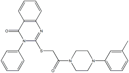 2-[[[[4-(3-Methylphenyl)piperazin-1-yl]carbonyl]methyl]thio]-3-phenylquinazolin-4(3H)-one Structure