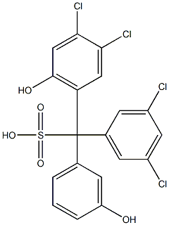 (3,5-Dichlorophenyl)(3,4-dichloro-6-hydroxyphenyl)(3-hydroxyphenyl)methanesulfonic acid Structure