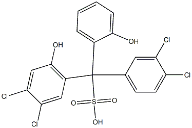 (3,4-Dichlorophenyl)(3,4-dichloro-6-hydroxyphenyl)(2-hydroxyphenyl)methanesulfonic acid 구조식 이미지