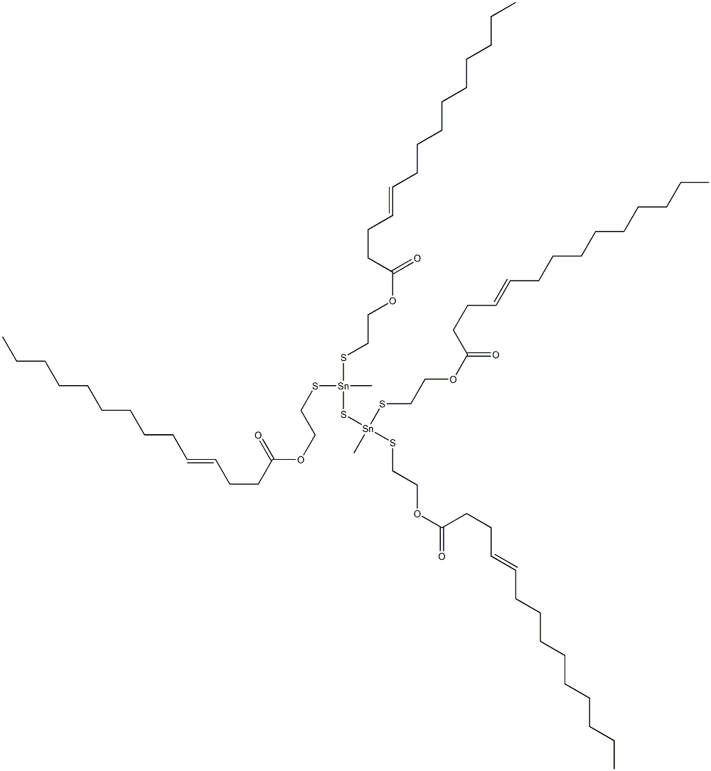 Bis[methylbis[[2-(3-tridecenylcarbonyloxy)ethyl]thio]stannyl] sulfide 구조식 이미지