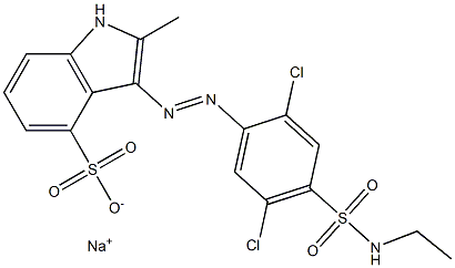 3-[[2,5-Dichloro-4-[(ethylamino)sulfonyl]phenyl]azo]-2-methyl-1H-indole-4-sulfonic acid sodium salt Structure