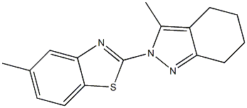 2-(5-Methylbenzothiazol-2-yl)-4,5,6,7-tetrahydro-3-methyl-2H-indazole 구조식 이미지