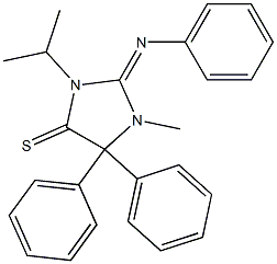 1-Isopropyl-2-phenylimino-3-methyl-4,4-diphenylimidazolidine-5-thione 구조식 이미지