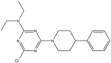 2-Chloro-4-diethylamino-6-(4-phenylpiperidino)-1,3,5-triazine 구조식 이미지