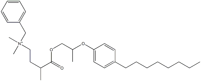 N,N-Dimethyl-N-benzyl-N-[3-[[2-(4-octylphenyloxy)propyl]oxycarbonyl]butyl]aminium Structure