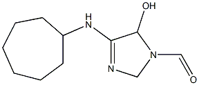 4-(Cycloheptylamino)-2,5-dihydro-5-hydroxy-1H-imidazole-1-carbaldehyde Structure