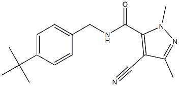 N-(4-tert-Butylbenzyl)-1,3-dimethyl-4-cyano-1H-pyrazole-5-carboxamide 구조식 이미지