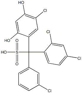 (3-Chlorophenyl)(2,4-dichlorophenyl)(5-chloro-2,4-dihydroxyphenyl)methanesulfonic acid 구조식 이미지
