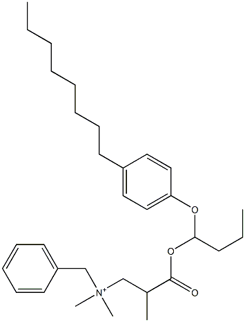 N,N-Dimethyl-N-benzyl-N-[2-[[1-(4-octylphenyloxy)butyl]oxycarbonyl]propyl]aminium 구조식 이미지