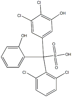(2,6-Dichlorophenyl)(3,4-dichloro-5-hydroxyphenyl)(2-hydroxyphenyl)methanesulfonic acid 구조식 이미지