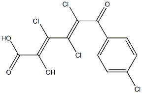 (2E,4E)-2-Hydroxy-3,4,5-trichloro-6-oxo-6-(4-chlorophenyl)-2,4-hexadienoic acid 구조식 이미지
