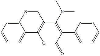 3-Phenyl-4-(dimethylamino)-2H,5H-[1]benzothiopyrano[4,3-b]pyran-2-one 구조식 이미지