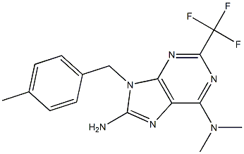 6-Dimethylamino-9-(4-methylbenzyl)-2-trifluoromethyl-8-amino-9H-purine Structure