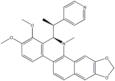 (13R)-12,13-Dihydro-13-[(S)-1-(4-pyridinyl)ethyl]-12-methyl-1,2-dimethoxy[1,3]benzodioxolo[5,6-c]phenanthridine 구조식 이미지