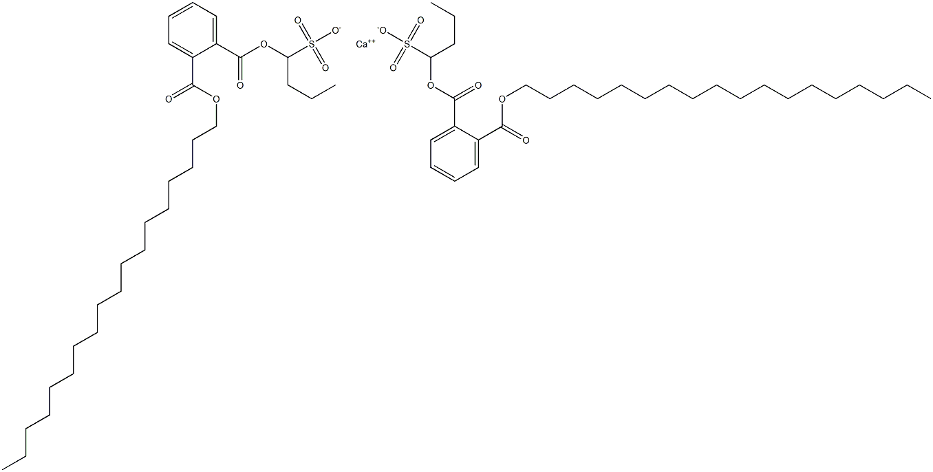 Bis[1-[(2-octadecyloxycarbonylphenyl)carbonyloxy]butane-1-sulfonic acid]calcium salt 구조식 이미지