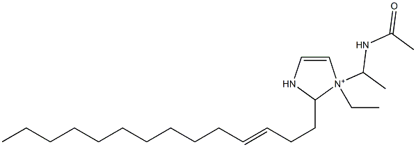 1-[1-(Acetylamino)ethyl]-1-ethyl-2-(3-tetradecenyl)-4-imidazoline-1-ium 구조식 이미지