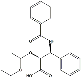 [2R,3S,(-)]-2-(1-Ethoxyethoxy)-3-phenyl-3-(benzoylamino)propanoic acid 구조식 이미지