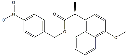 [S,(+)]-2-(4-Methoxy-1-naphtyl)propionic acid 4-nitrophenylmethyl ester 구조식 이미지