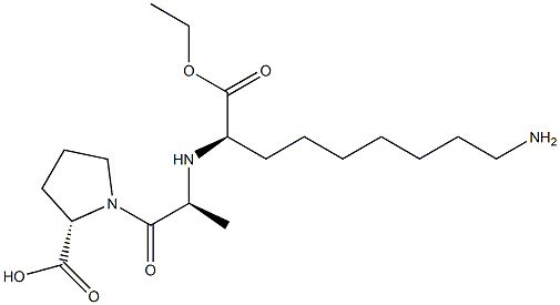 (R)-2-[[(S)-1-[[(2S)-2-Carboxypyrrolidin-1-yl]carbonyl]ethyl]amino]-9-aminononanoic acid 1-ethyl ester 구조식 이미지