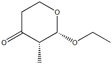 (2S,3S)-2-Ethoxy-3-methyl-2,3,5,6-tetrahydro-4H-pyran-4-one 구조식 이미지