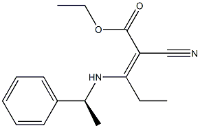 2-Cyano-3-[[(S)-1-phenylethyl]amino]-2-pentenoic acid ethyl ester 구조식 이미지