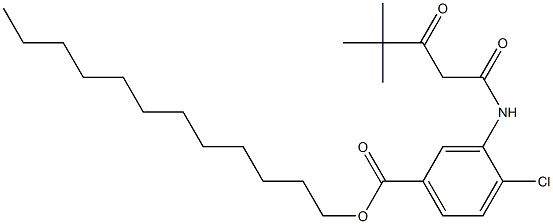 4-Chloro-3-(4,4-dimethyl-1,3-dioxopentylamino)benzoic acid dodecyl ester 구조식 이미지