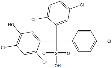 (4-Chlorophenyl)(2,5-dichlorophenyl)(4-chloro-2,5-dihydroxyphenyl)methanesulfonic acid 구조식 이미지