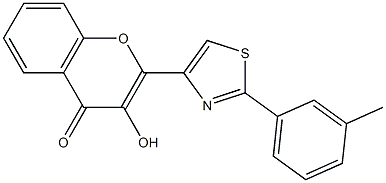 2-[2-(3-Methylphenyl)thiazol-4-yl]-3-hydroxychromone 구조식 이미지