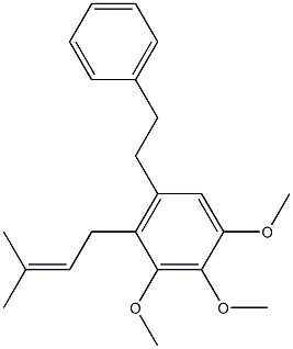 4-(3-Methyl-2-butenyl)-5-(2-phenylethyl)-1,2,3-trimethoxybenzene 구조식 이미지