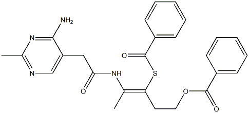 Thiobenzoic acid S-[2-[[(4-amino-2-methylpyrimidin-5-yl)acetyl]amino]-1-[2-(benzoyloxy)ethyl]-1-propenyl] ester 구조식 이미지