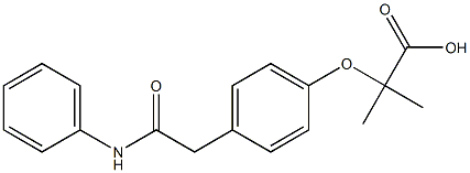 2-[4-[2-(Phenylamino)-2-oxoethyl]phenoxy]-2-methylpropionic acid 구조식 이미지